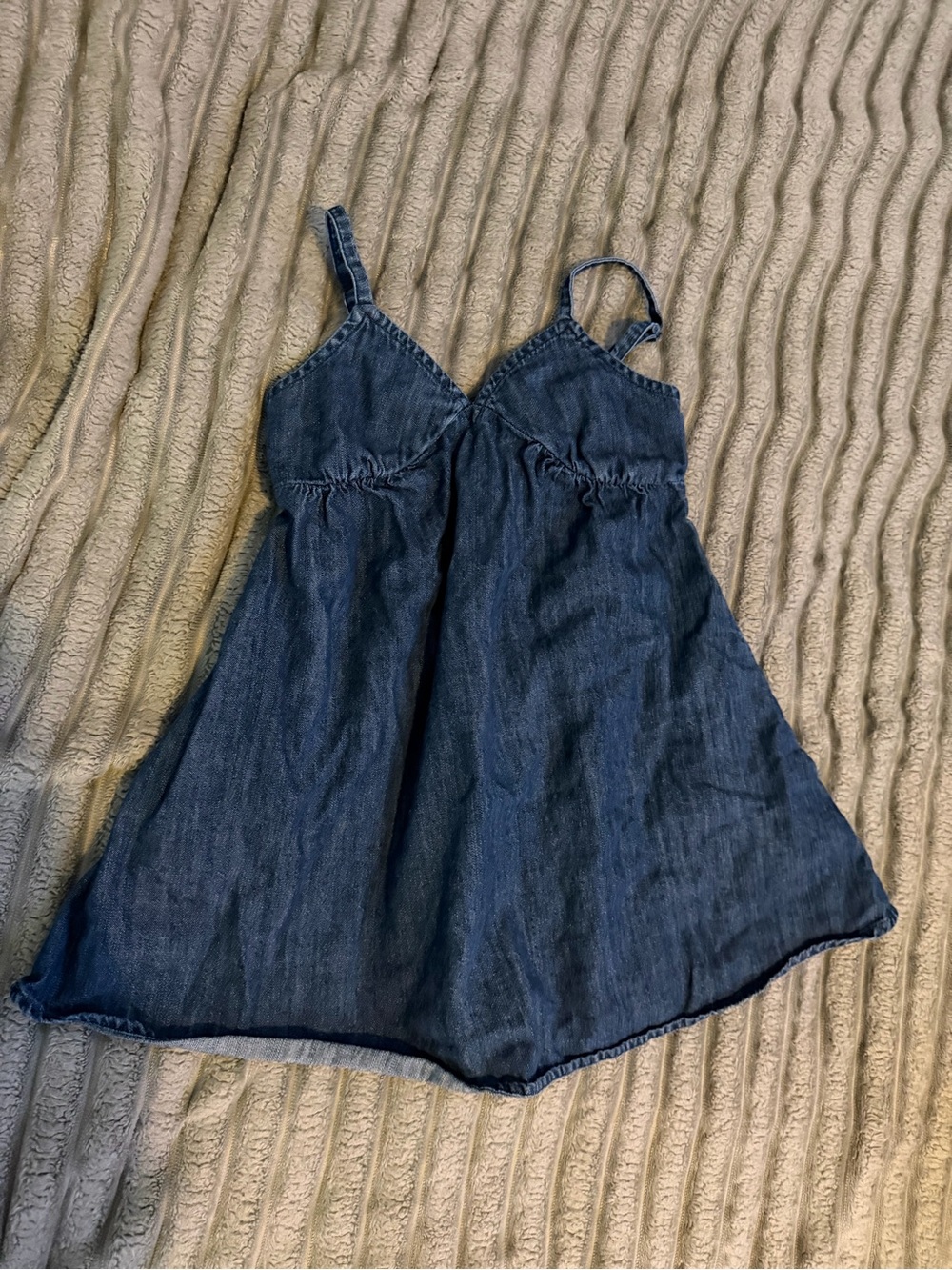 Old Navy Blue Denim-Look Spaghetti Strap Dress